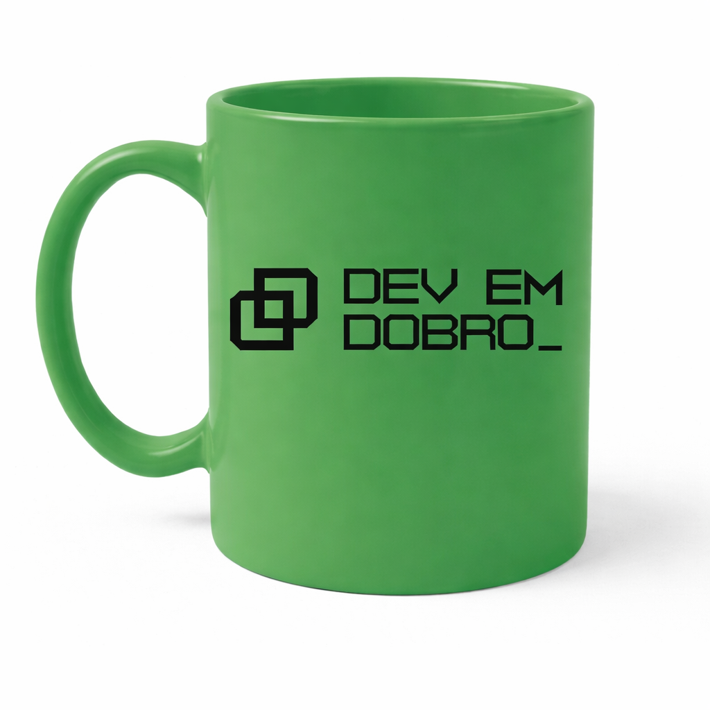 Caneca verde Dev em Dobro